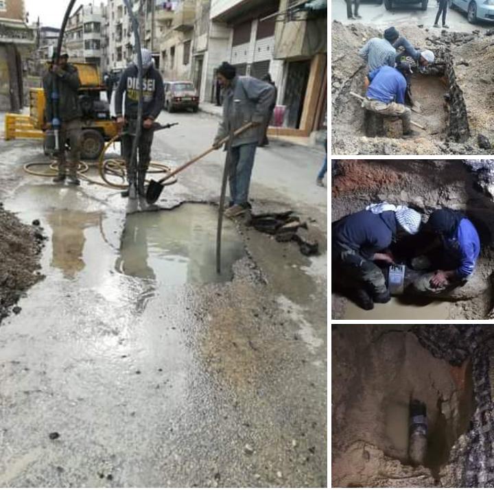 استئناف عمليات ضخ المياه لمناطق مشروع دمر ومحيطها..